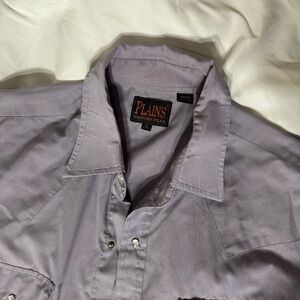 Plains Western Wear Men's Purple Casual Button Down Shirt